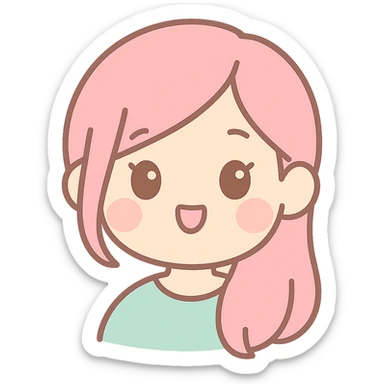 close-up portrait of Rosé from Blackpink, sweet and playful sticker