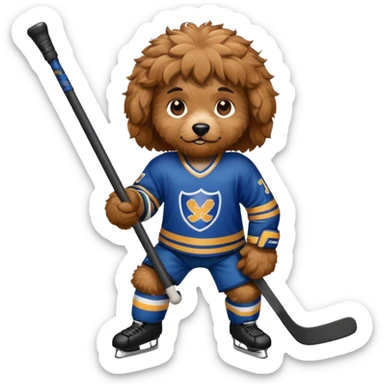 cavapoo playing hockey sticker