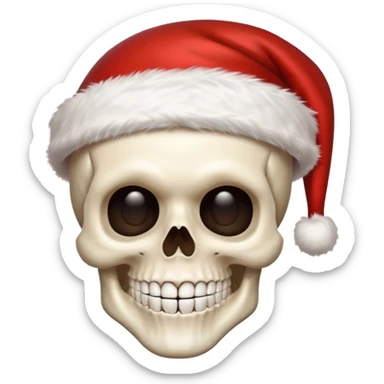 Skull with a santa hat sticker