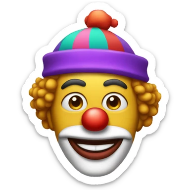 Clown with a beanie sticker