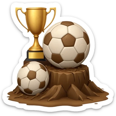 Soccer ball + poop+trophy sticker