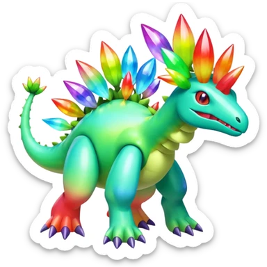 Shiny Colorful Meganium-Amaura-fakemon (full body) sticker