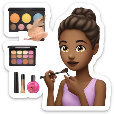 Makeup kit and a girl( white? sticker