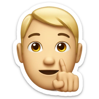 Index and middle finger on forehead sticker