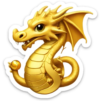 create an emoji of a dragon with a gold coin tagged GG3 sticker