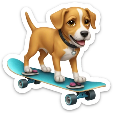 Dog on a skateboard sticker