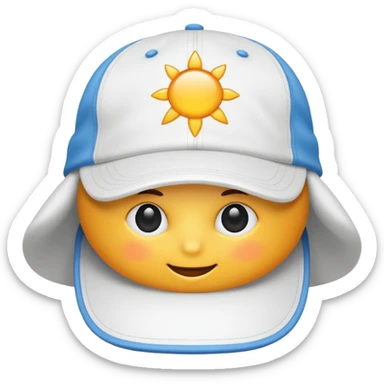 White sunny cap with out person sticker