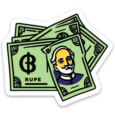 bundle of rupee currency sticker