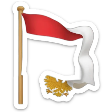 Bandera de polonia con el agulia blanco sticker