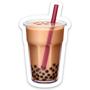Bubble tea burgundy color  sticker