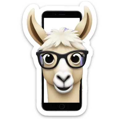 Llama With a cell phone sticker
