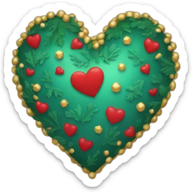 christmas heart sticker