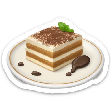 a plate of tiramisu sticker