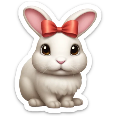 Bunny with bow on head sticker