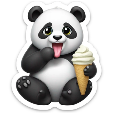 Panda eating ice cream sticker