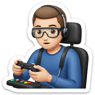 A disabled man playing vidéo game sticker