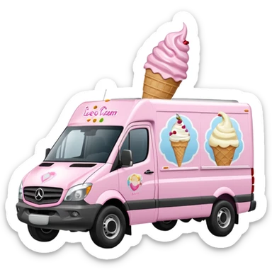 Sprinter 4500 van high roof delivery truck ice cream mobile  sticker