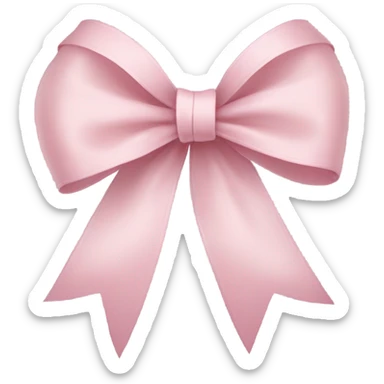 light pink ribbon bow sticker