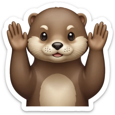 Otter with helpless hands up I don’t know sticker