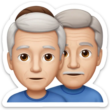 boy hair brown 70 yeear old hairr white sticker