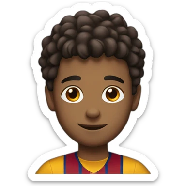 Boy wear a barcelona kit sticker