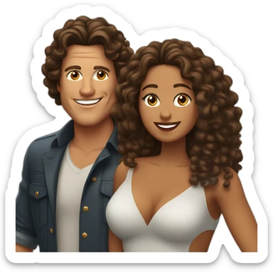 Carlos vives and brown woman with shott curly hair sticker