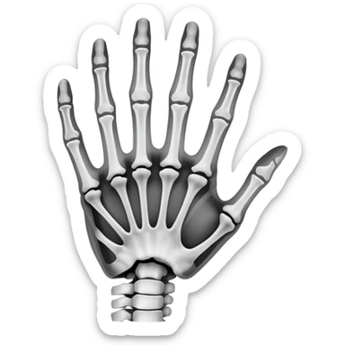 x-ray radiograph of a hand sticker