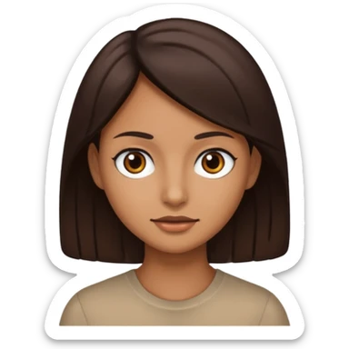 Tan skin dark brown hair dark eyes  sticker