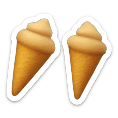 Two Raw brown sugar shaped like cones sticker