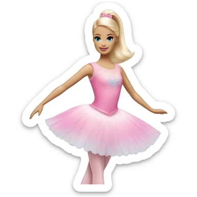 Barbie Swan Lake blue and pink ballet dress  sticker