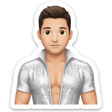 Jeff Timmons from 98 Degrees with white sequin outfit sticker