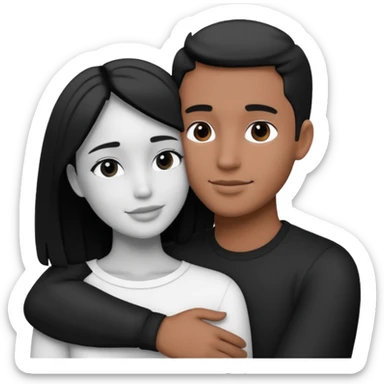 Black and white style filter couple sticker