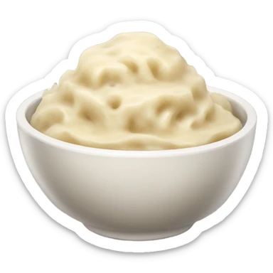 bowl of mashed potatoes with gravy sticker