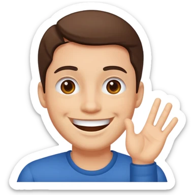 generate a emoji of man saying hii with normal skintone sticker