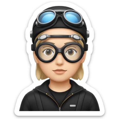 time traveler in black clothes sticker