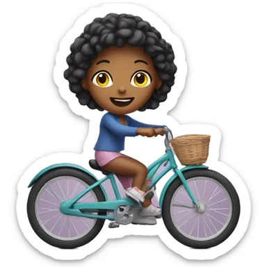 Girl riding bike sticker