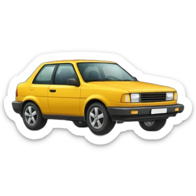 Une brune qui eclate son pneu de voiture sur un trottoir sticker