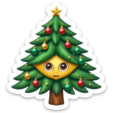 CREA UNA IMAGEN DE UN ARBOL DE NAVIDAD CON OJOS Y BOCA sticker