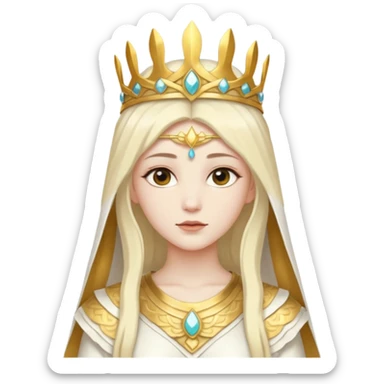 Min, The Noble One from Gods and Goddesses with white outfit, gold headdress sticker