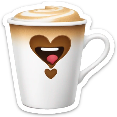 coffee cup happy heart  sticker