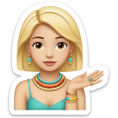 Cute colorful manny bangles with golden bangles on  the hand sticker