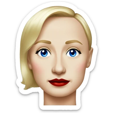 Vladimir Putin with red lipstick and blue eyeshadows sticker