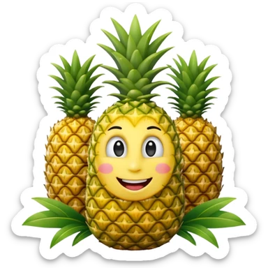 olympic rings in front of a smiling pineapple wearing a gold medal sticker