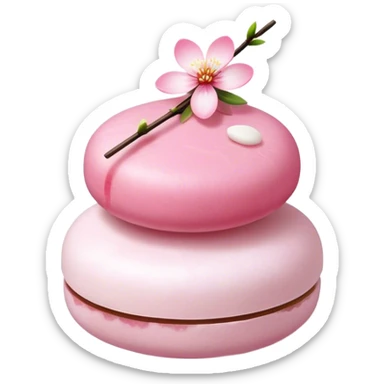Round dango with Sakura flower no face sticker