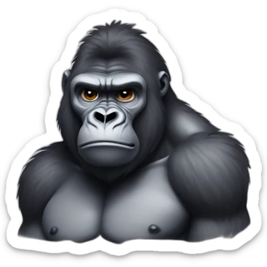 Buff Gorilla looking very sad and upset sticker