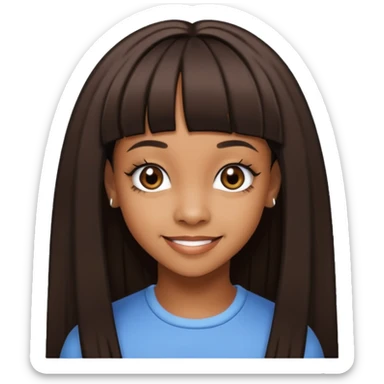 Lisa Left Eye Lopes with dark brown long hair sticker