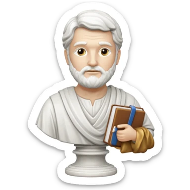 a white greek statue of a teacher sticker