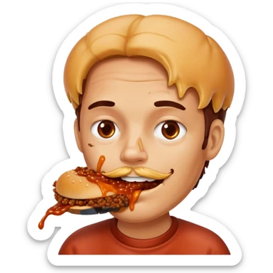 person eating sloppy joe sticker