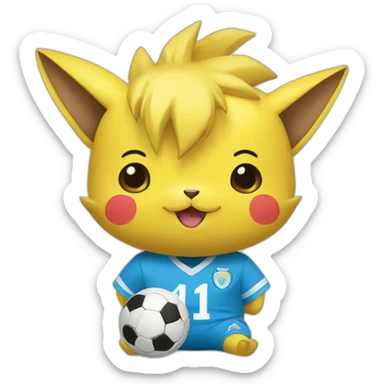 Pikatchu-soccer-fan-marseille sticker