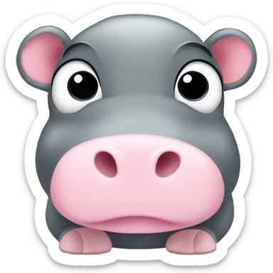 Cute baby hippo  sticker